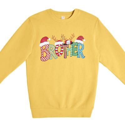 Brother Christmas Reindeer Santa Festive Design Funny Gift Premium Crewneck Sweatshirt