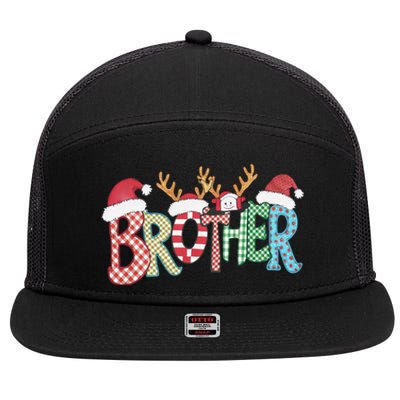 Brother Christmas Reindeer Santa Festive Design Funny Gift 7 Panel Mesh Trucker Snapback Hat