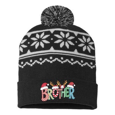 Brother Christmas Reindeer Santa Festive Design Funny Gift USA-Made Snowflake Beanie