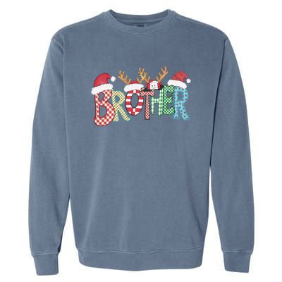 Brother Christmas Reindeer Santa Festive Design Funny Gift Garment-Dyed Sweatshirt