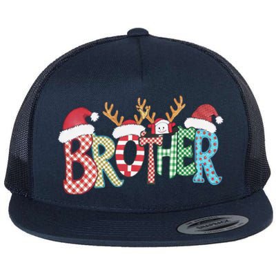 Brother Christmas Reindeer Santa Festive Design Funny Gift Flat Bill Trucker Hat