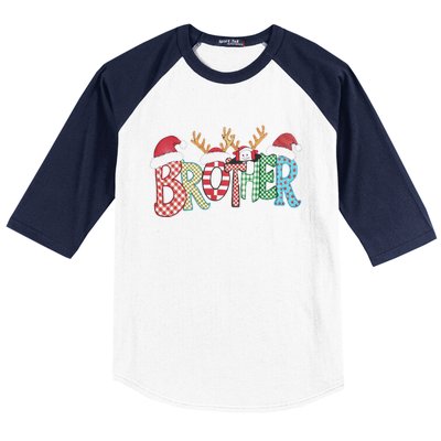 Brother Christmas Reindeer Santa Festive Design Funny Gift Baseball Sleeve Shirt