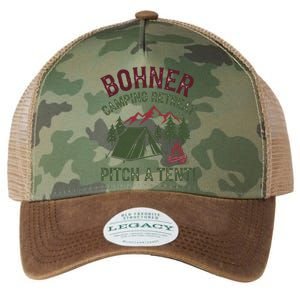 Bohner Camping Retreat Pitch A Tent Funny Camping Legacy Tie Dye Trucker Hat