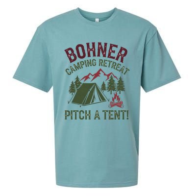 Bohner Camping Retreat Pitch A Tent Funny Camping Sueded Cloud Jersey T-Shirt