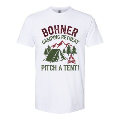 Bohner Camping Retreat Pitch A Tent Funny Camping Softstyle CVC T-Shirt