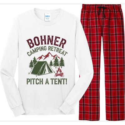 Bohner Camping Retreat Pitch A Tent Funny Camping Long Sleeve Pajama Set