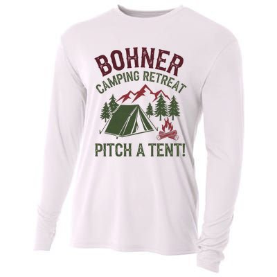 Bohner Camping Retreat Pitch A Tent Funny Camping Cooling Performance Long Sleeve Crew