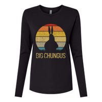 Big Chungus Retro Sunset Vintage Dank Meme Big Chungus Womens Cotton Relaxed Long Sleeve T-Shirt