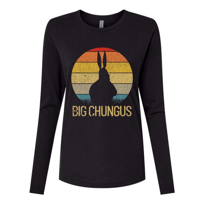 Big Chungus Retro Sunset Vintage Dank Meme Big Chungus Womens Cotton Relaxed Long Sleeve T-Shirt