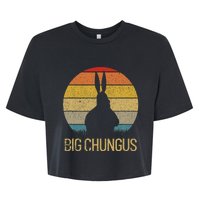 Big Chungus Retro Sunset Vintage Dank Meme Big Chungus Bella+Canvas Jersey Crop Tee