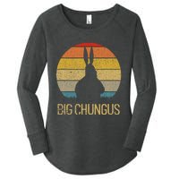 Big Chungus Retro Sunset Vintage Dank Meme Big Chungus Women's Perfect Tri Tunic Long Sleeve Shirt