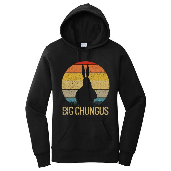 Big Chungus Retro Sunset Vintage Dank Meme Big Chungus Women's Pullover Hoodie