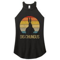 Big Chungus Retro Sunset Vintage Dank Meme Big Chungus Women's Perfect Tri Rocker Tank