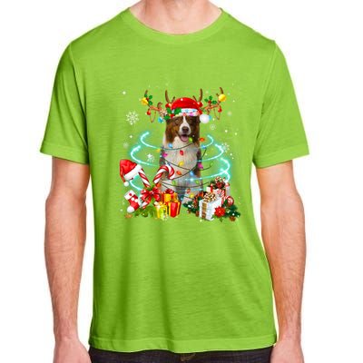 Border Collie Reindeer Christmas Tree Lights Pajama Dog Xmas Gift Adult ChromaSoft Performance T-Shirt