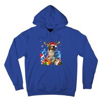 Border Collie Reindeer Christmas Tree Lights Pajama Dog Xmas Gift Hoodie