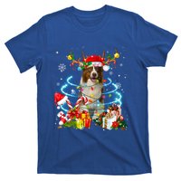 Border Collie Reindeer Christmas Tree Lights Pajama Dog Xmas Gift T-Shirt