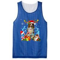 Border Collie Reindeer Christmas Tree Lights Pajama Dog Xmas Gift Mesh Reversible Basketball Jersey Tank