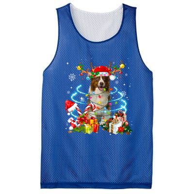 Border Collie Reindeer Christmas Tree Lights Pajama Dog Xmas Gift Mesh Reversible Basketball Jersey Tank