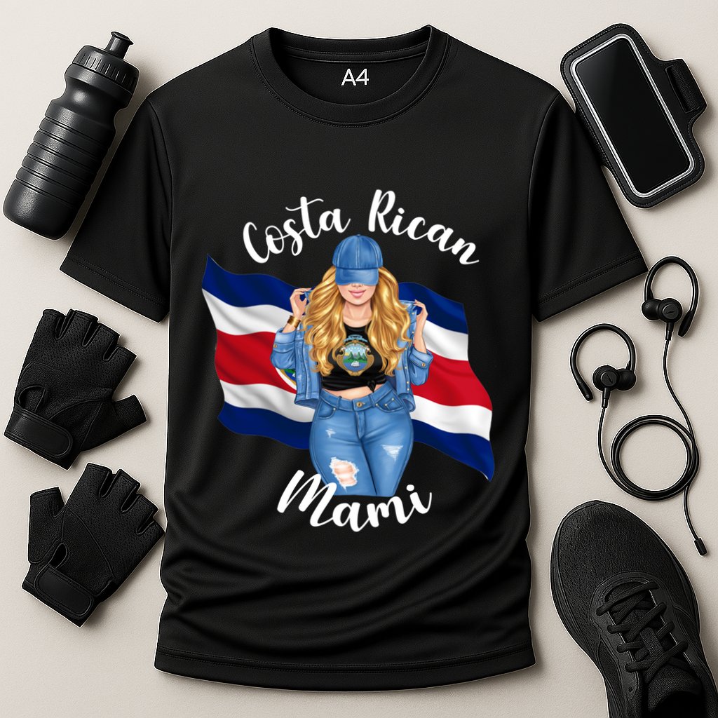 Blonde Costa Rican Mami Flag Emblem Costa Rico Queen Mom Cool Gift Cooling Performance Crew T-Shirt