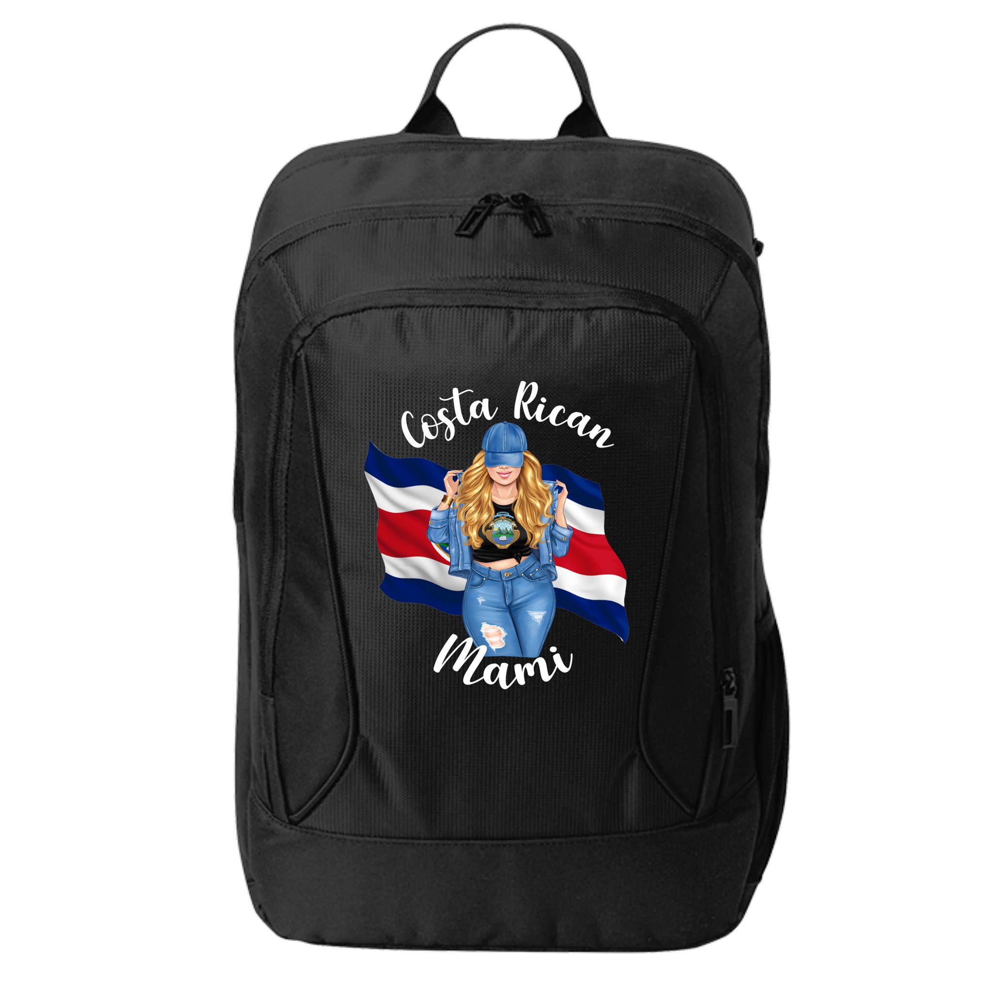 Blonde Costa Rican Mami Flag Emblem Costa Rico Queen Mom Cool Gift City Backpack