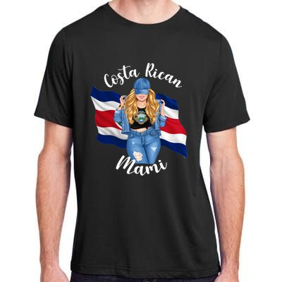 Blonde Costa Rican Mami Flag Emblem Costa Rico Queen Mom Cool Gift Adult ChromaSoft Performance T-Shirt