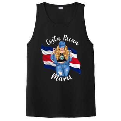 Blonde Costa Rican Mami Flag Emblem Costa Rico Queen Mom Cool Gift PosiCharge Competitor Tank