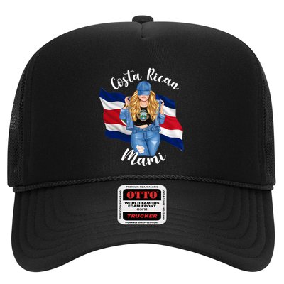 Blonde Costa Rican Mami Flag Emblem Costa Rico Queen Mom Cool Gift Trucker Hat