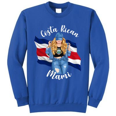 Blonde Costa Rican Mami Flag Emblem Costa Rico Queen Mom Cool Gift Sweatshirt