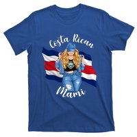 Blonde Costa Rican Mami Flag Emblem Costa Rico Queen Mom Cool Gift T-Shirt