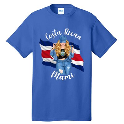 Blonde Costa Rican Mami Flag Emblem Costa Rico Queen Mom Cool Gift Tall T-Shirt