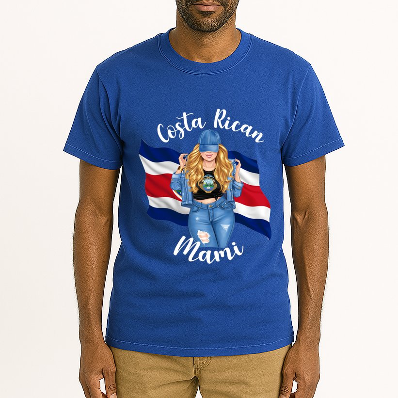 Blonde Costa Rican Mami Flag Emblem Costa Rico Queen Mom Cool Gift Tall T-Shirt