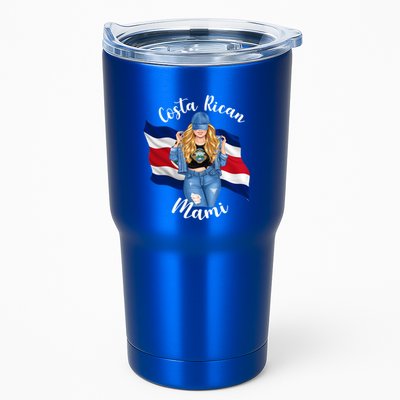 Blonde Costa Rican Mami Flag Emblem Costa Rico Queen Mom Cool Gift Tumbler