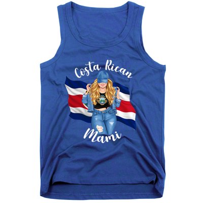 Blonde Costa Rican Mami Flag Emblem Costa Rico Queen Mom Cool Gift Tank Top