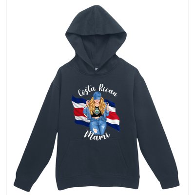 Blonde Costa Rican Mami Flag Emblem Costa Rico Queen Mom Cool Gift Urban Pullover Hoodie