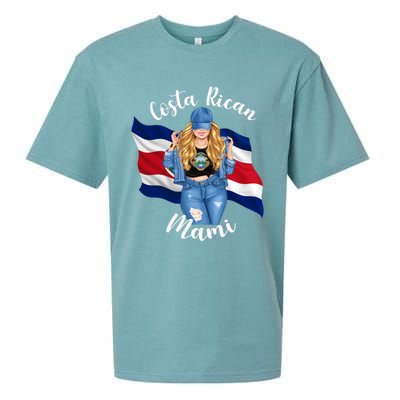 Blonde Costa Rican Mami Flag Emblem Costa Rico Queen Mom Cool Gift Sueded Cloud Jersey T-Shirt