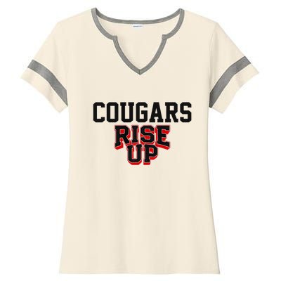 Brazos Cougars Rise Up Hs Premium Ladies Halftime Notch Neck Tee