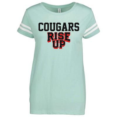 Brazos Cougars Rise Up Hs Premium Enza Ladies Jersey Football T-Shirt