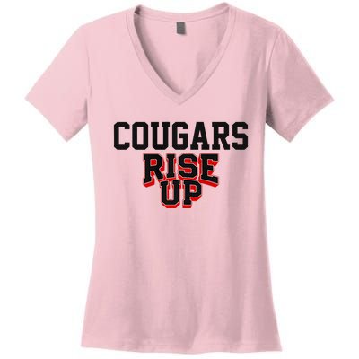 Brazos Cougars Rise Up Hs Premium Women's V-Neck T-Shirt