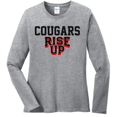 Brazos Cougars Rise Up Hs Premium Ladies Long Sleeve Shirt