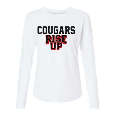 Brazos Cougars Rise Up Hs Premium Womens Cotton Relaxed Long Sleeve T-Shirt