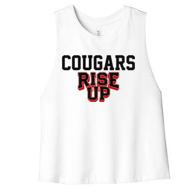 Brazos Cougars Rise Up Hs Premium Women's Racerback Cropped Tank