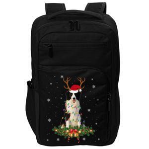 Border Collie Reindeer Santa Hat Xmas Lights Christmas Xmas Meaningful Gift Impact Tech Backpack