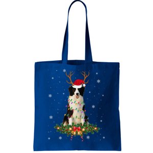 Border Collie Reindeer Santa Hat Xmas Lights Christmas Xmas Meaningful Gift Tote Bag