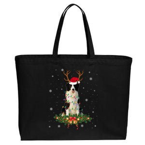 Border Collie Reindeer Santa Hat Xmas Lights Christmas Xmas Meaningful Gift Cotton Canvas Jumbo Tote