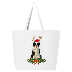 Border Collie Reindeer Santa Hat Xmas Lights Christmas Xmas Meaningful Gift 25L Jumbo Tote