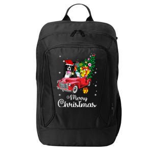 Border Collie Ride Red Truck Christmas Pajama Funny Xmas Dog Gift City Backpack