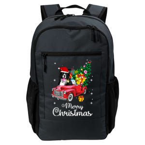 Border Collie Ride Red Truck Christmas Pajama Funny Xmas Dog Gift Daily Commute Backpack