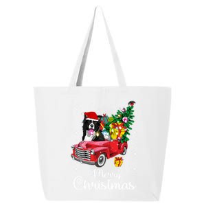 Border Collie Ride Red Truck Christmas Pajama Funny Xmas Dog Gift 25L Jumbo Tote