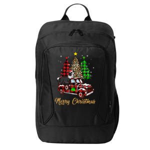 Border Collie Riding Red Truck Xmas Merry Christmas Gift City Backpack