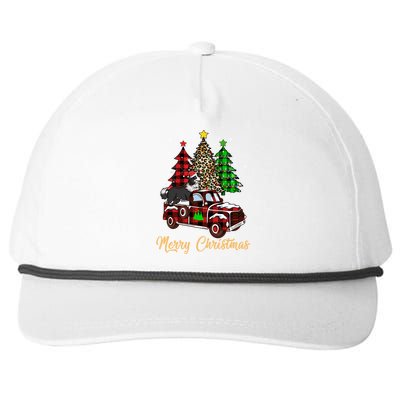 Border Collie Riding Red Truck Xmas Merry Christmas Gift Snapback Five-Panel Rope Hat